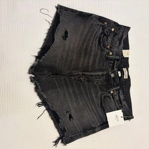 American Eagle Outfitters Women's Black Distressed Jean Shorts